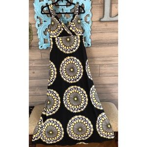 International Concepts black & yellow maxi dress
